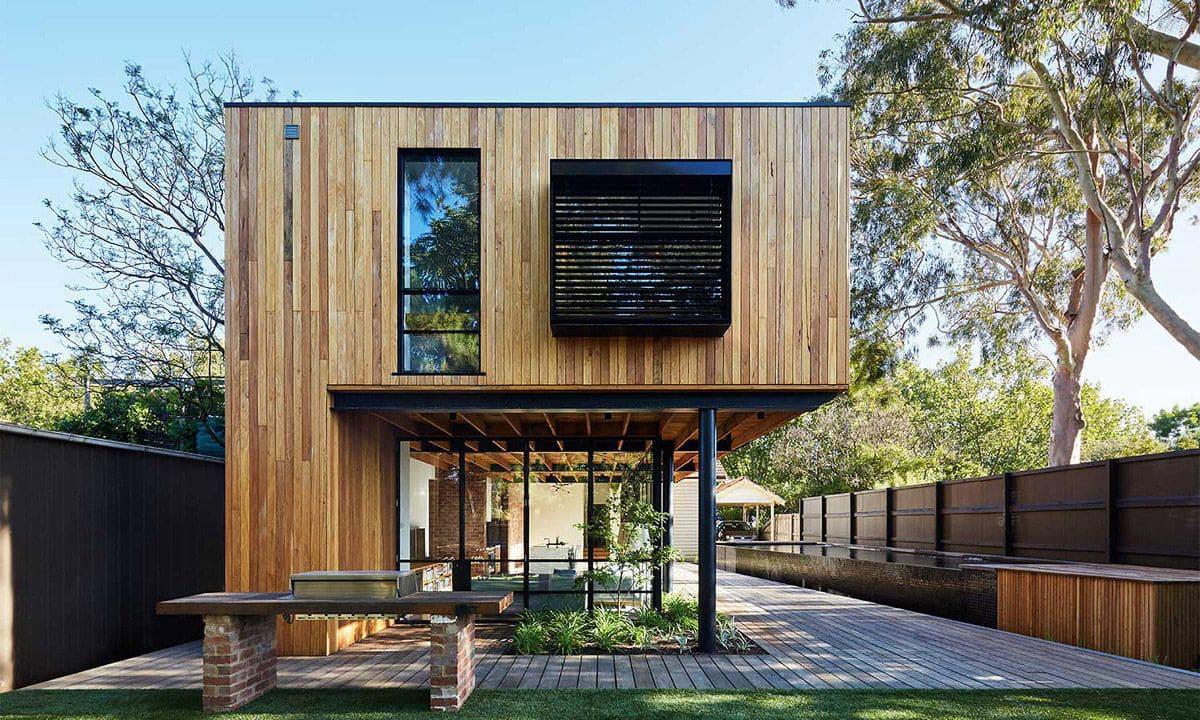desain rumah 2 lantai minimalis modern elegan, desain rumah kayu