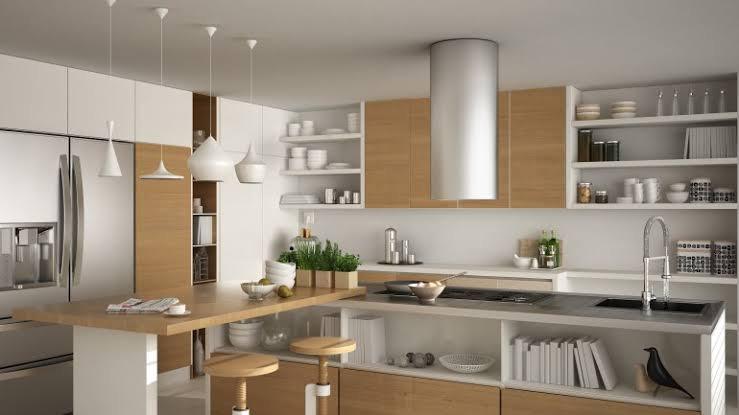 perpaduan warna kitchen set minimalis