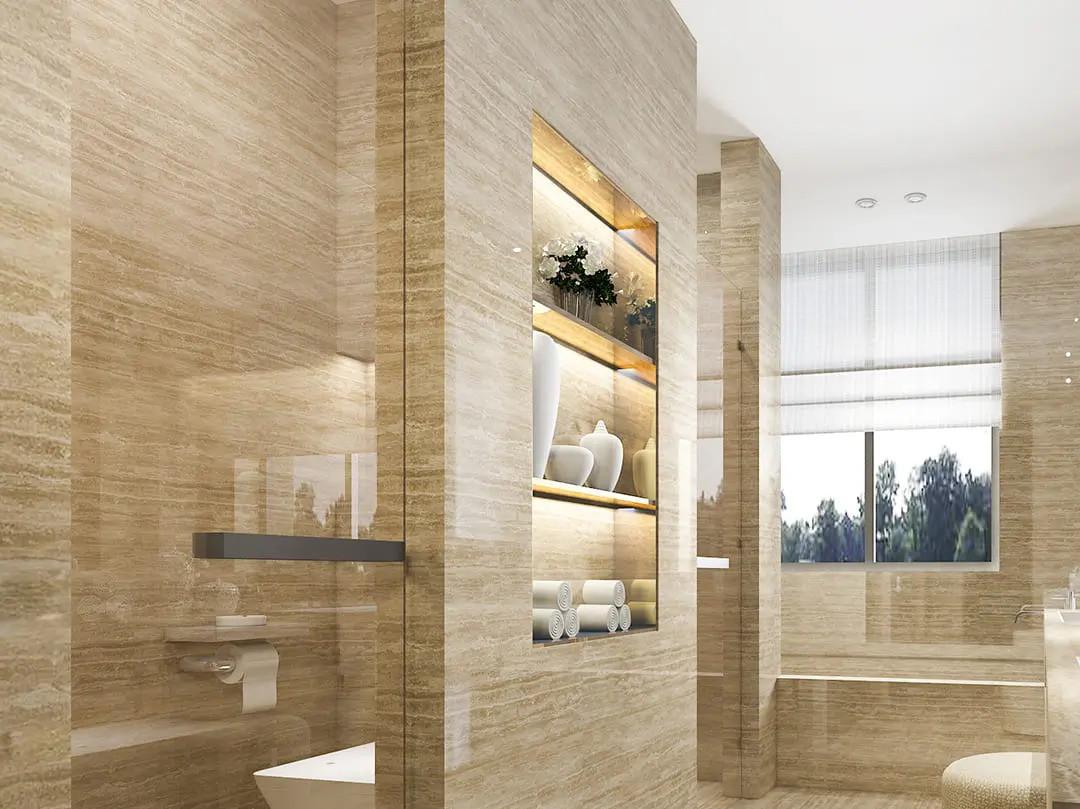 travertine, marmer, perbedaan travertine dan marmer