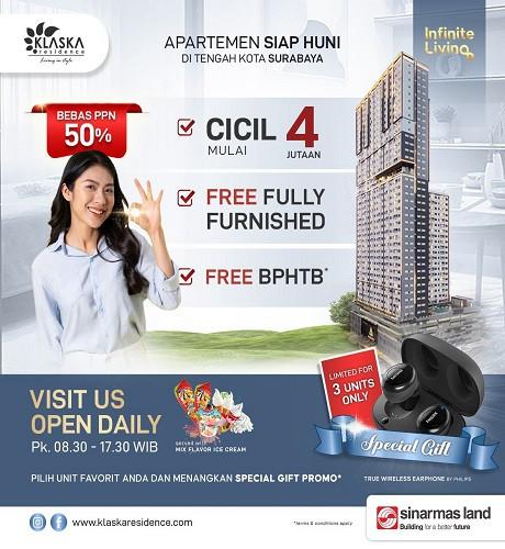 Apartemen Full Furnished di Surabaya, Cicilan Rp 4 Jutaan per Bulan!